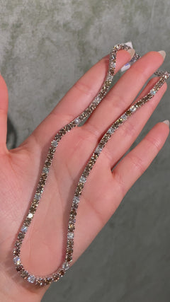 29.5ct Champagne Diamond Tennis Necklace