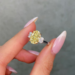 video of oval yellow diamond ring 
