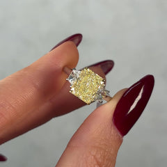 3 Carat Radiant Yellow Diamond Engagement Ring