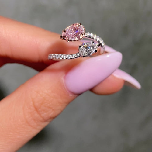 Pink Diamond Spiral Ring
