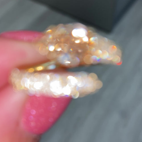 Champagne Diamond Pavé Spiral Pinky Ring