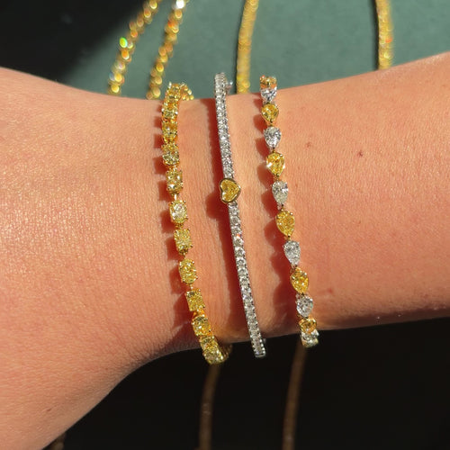 Fancy Yellow Mixed Shape Diamond Bracelet