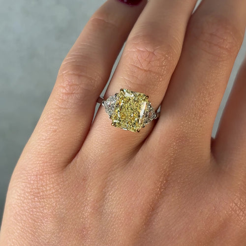 5 Carat Radiant Yellow Diamond Engagement Ring