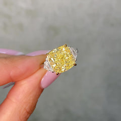 7ct Fancy Light Yellow Diamond Engagement Ring