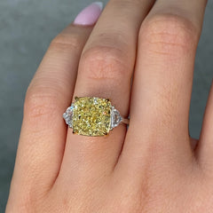 7ct Fancy Light Yellow Diamond Engagement Ring