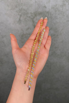 16 Carat Yellow and Colorless Heart Diamond Tennis Bracelet