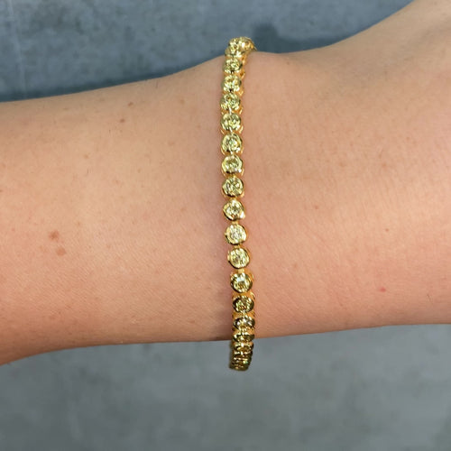 2.5ct Bezel Set Yellow Round Diamond Bracelet