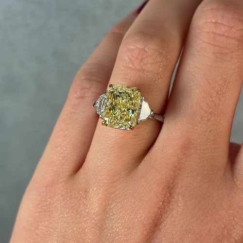 5 Carat Radiant Yellow Diamond Engagement Ring