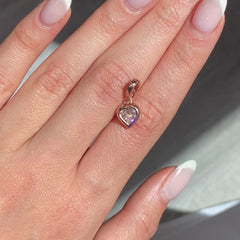 Pink Heart Shape Diamond Charm