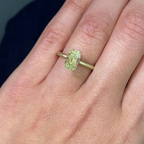 2.06ct Fancy Yellow Elongated Cushion Cut Diamond