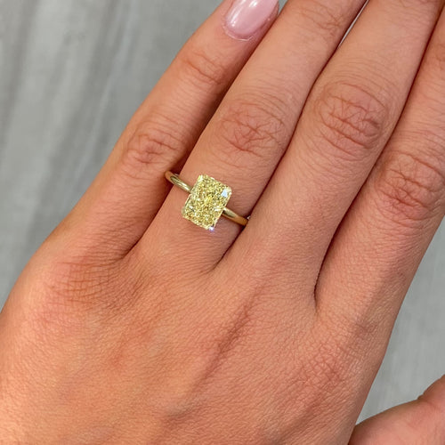 3.09ct Fancy Yellow Elongated Radiant Cut Diamond