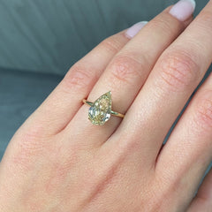 4.02ct Fancy Brownish Yellow Pear Step Cut Diamond