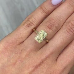 3.92 Carat Fancy Yellow Elongated Radiant Cut Diamond