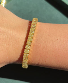 22ct Elongated Radiant Yellow Diamond Tennis Bracelet