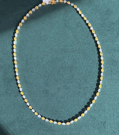 11.5ct Alternating Fancy Yellow and White Pear Diamond Necklace