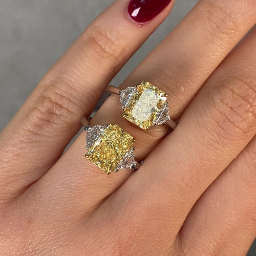 3 Carat Radiant Yellow Diamond Engagement Ring