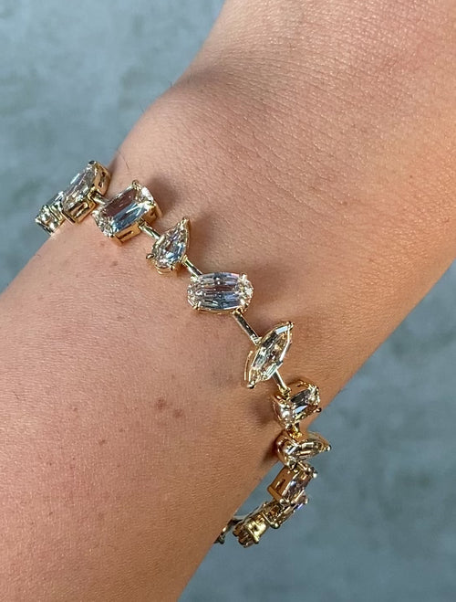 Champagne Diamond Mixed Pattern Bracelet