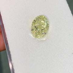 3.65ct Fancy Light Yellow Oval Cut Diamond