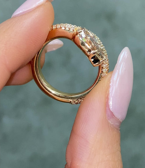 Champagne Diamond Pavé Spiral Ring