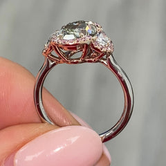 3 Carat Green Oval Diamond Ring