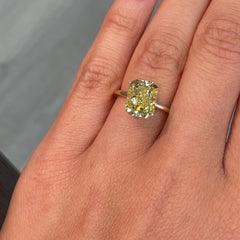 4.05ct Fancy Intense Yellow Elongated Radiant Cut Diamond