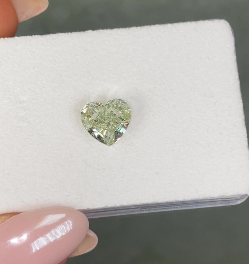 3.42ct Green Heart Cut Diamond