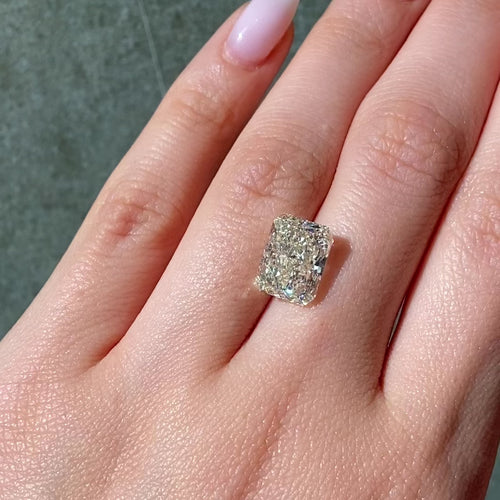 6.01 Carat Light Yellow Elongated Radiant Cut Diamond