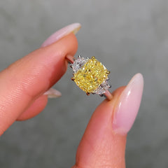 2.5 Fancy Yellow Cushion Diamond Engagement Ring