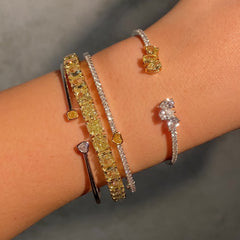 31 Carat GIA Certified Light Yellow Cushion Diamond Tennis Bracelet