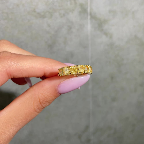 3.60ct Fancy Yellow Diamond Half Eternity Band