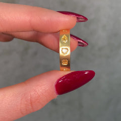 Mixed Shape Yellow Diamond Bezel Eternity Band