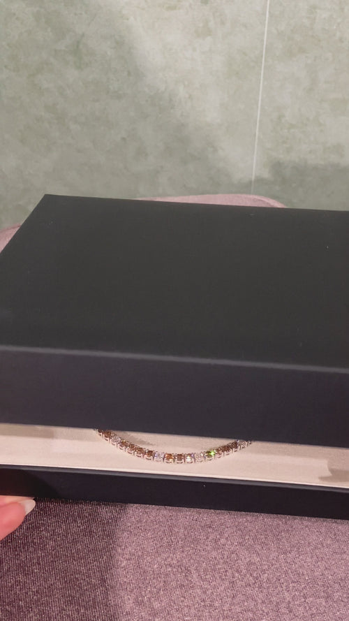 29.5ct Champagne Diamond Tennis Necklace