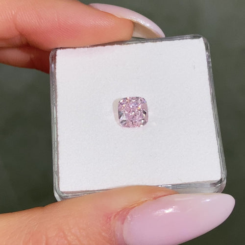 1.70 Carat Fancy Purplish Pink Cushion Cut Diamond