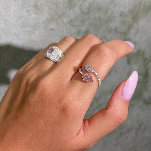 Pink Diamond Spiral Ring