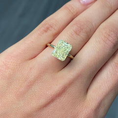 5.13ct Fancy Yellow Elongated Radiant Cut Diamond