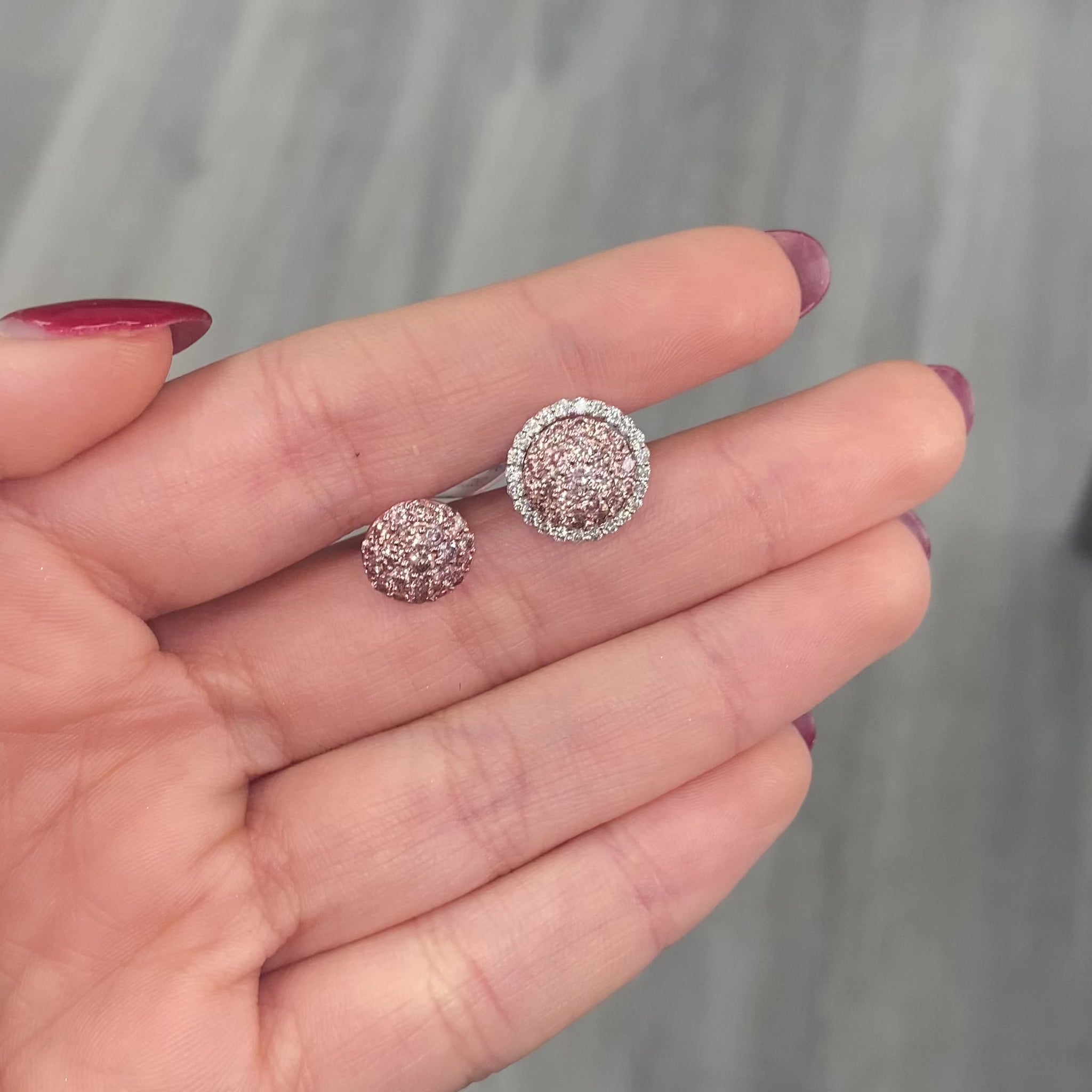 Multi Wear Pink and White Diamond Studs