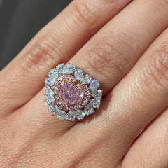 1.89ct Pink Heart Diamond Statement Ring