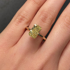3ct Fancy Intense Yellow Elongated Radiant Cut Diamond