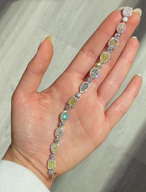 16 Carat Rare Multi Color Diamond Halo Bracelet