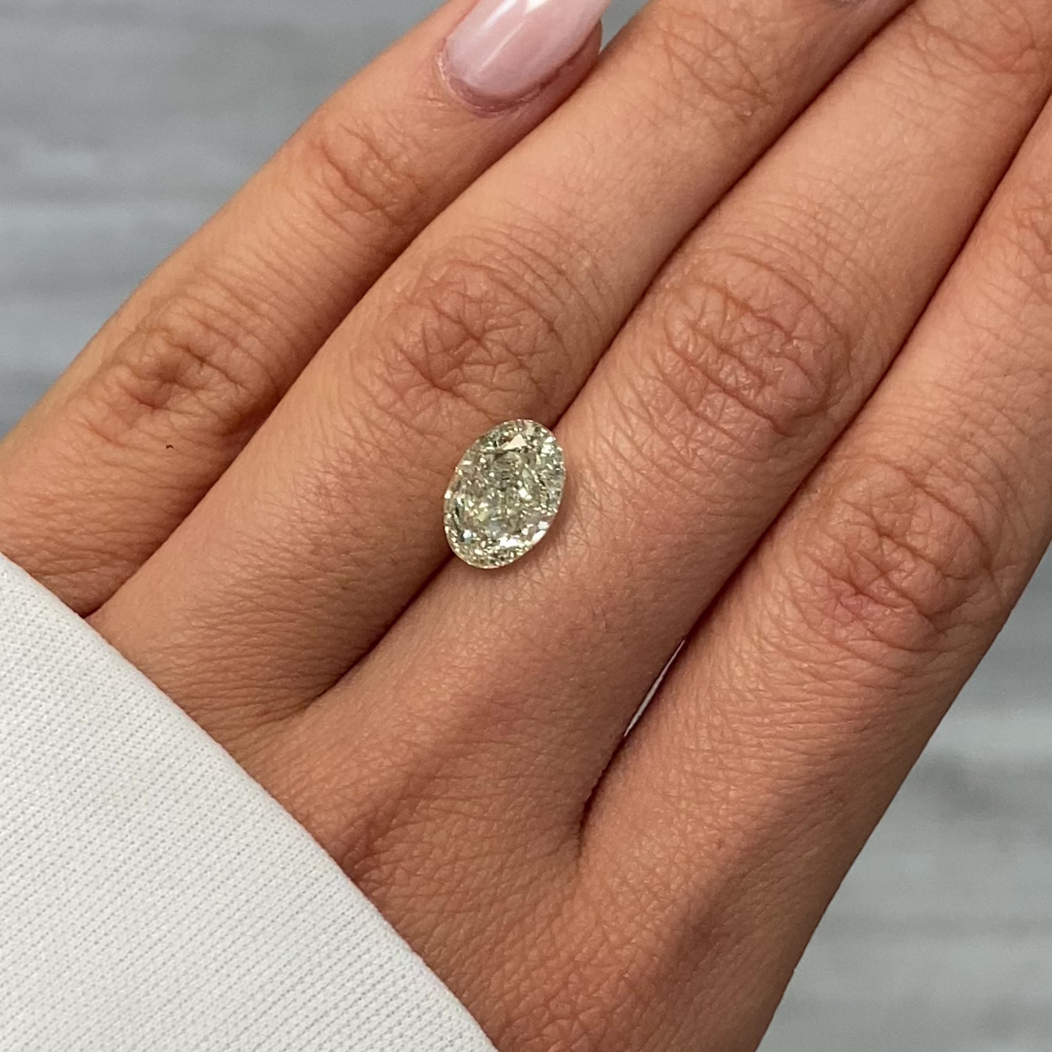 3 carat green yellow oval diamond GIA certified 
