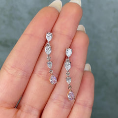 2ct Pink Diamond Drop Earrings