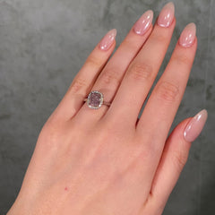 2 Carat Pink Cushion Diamond Halo Engagement Ring