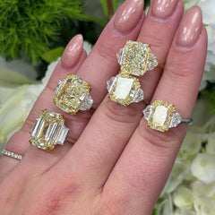 10 Carat Emerald Yellow Diamond Engagement Ring