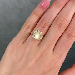 5 Carat Fancy Light Yellow Elongated Radiant Diamond Engagement Ring