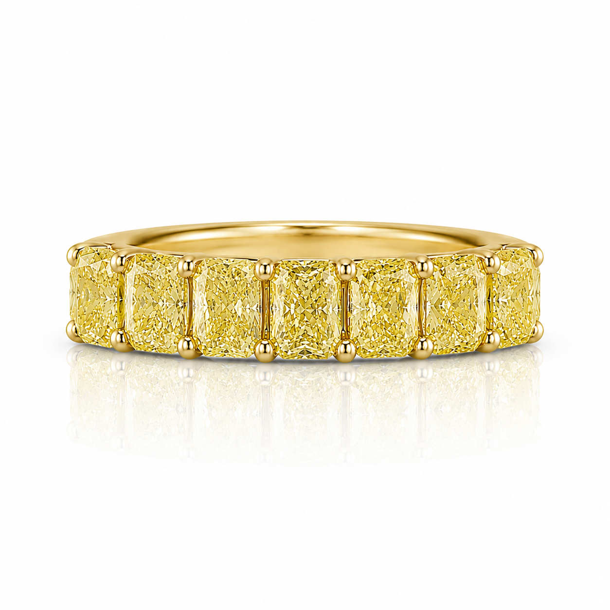3.60ct Fancy Yellow Diamond Half Eternity Band