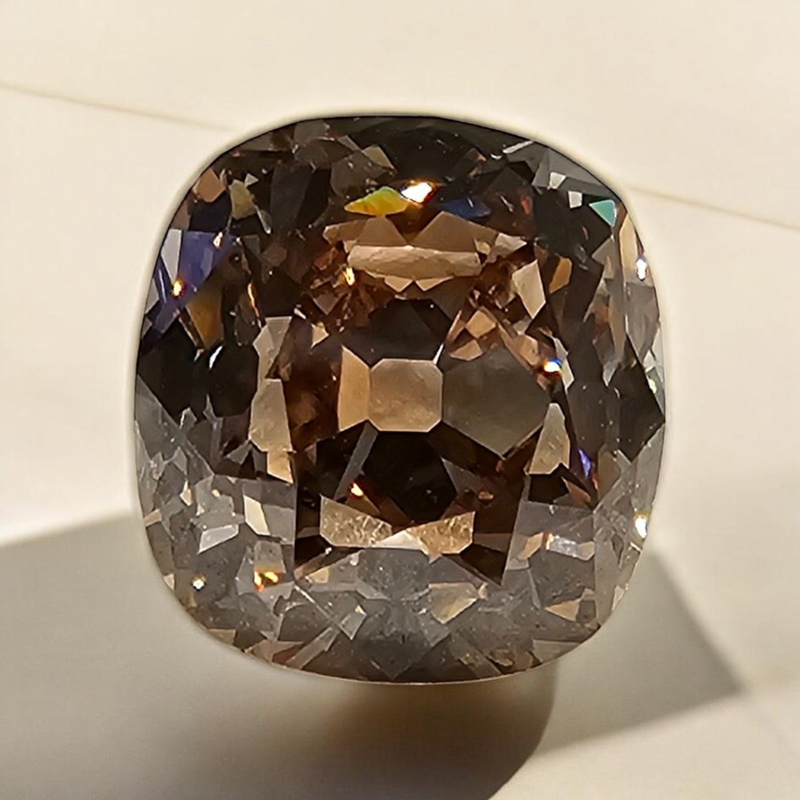 3 Carat Old Mine Cushion Cut Champagne Diamond