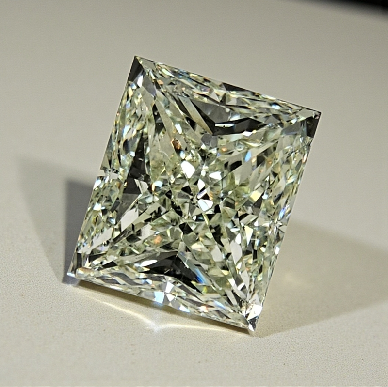 2.00ct Fancy Light Grayish Yellowish Green Elongated Radiant Cut Diamond