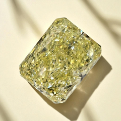 3.03 Carat Fancy Light Yellow Elongated Radiant Cut Diamond