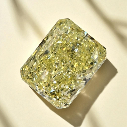 3.03 Carat Fancy Light Yellow Elongated Radiant Cut Diamond