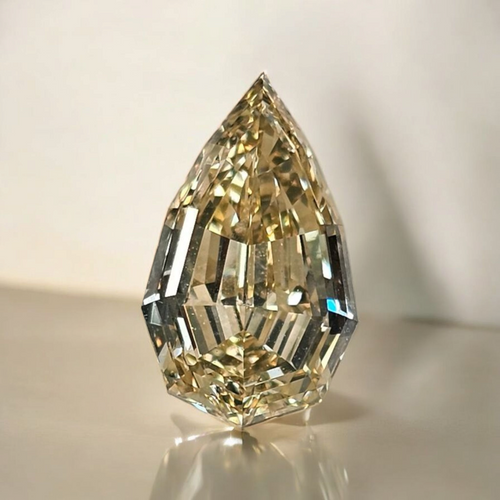 4.02ct Fancy Brownish Yellow Pear Step Cut Diamond